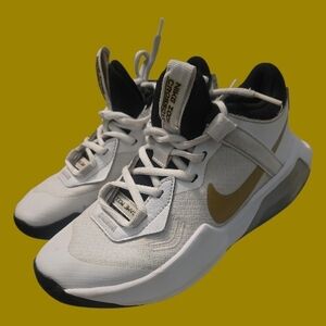 Nike White and Gold Athletic Shoes